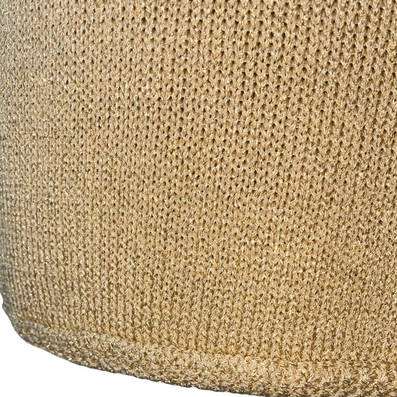 St. John Shimmery Gold Open Knit Sweater and Skirt Size 2 - Picture 4 of 11